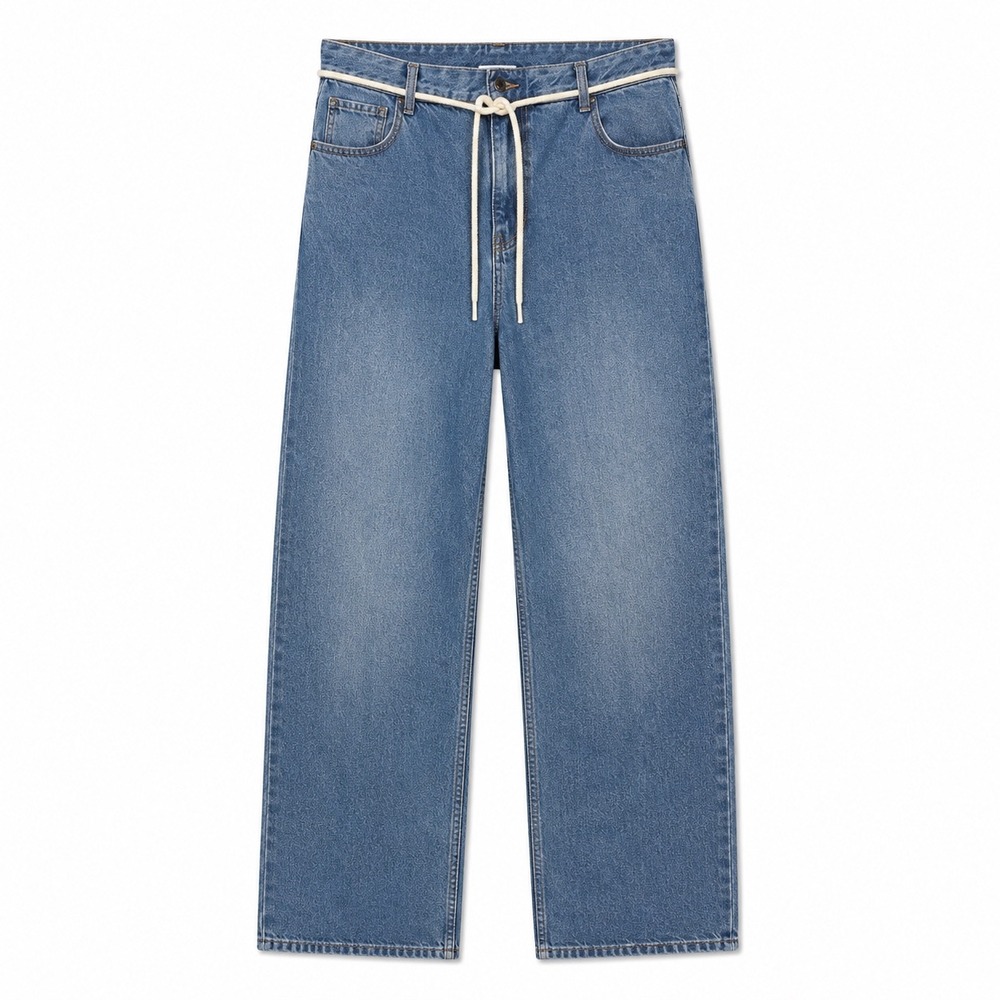 Bershka ASOS Baggy Wide Leg Jeans Drawstring Waist Y2K Streetwear Size 2